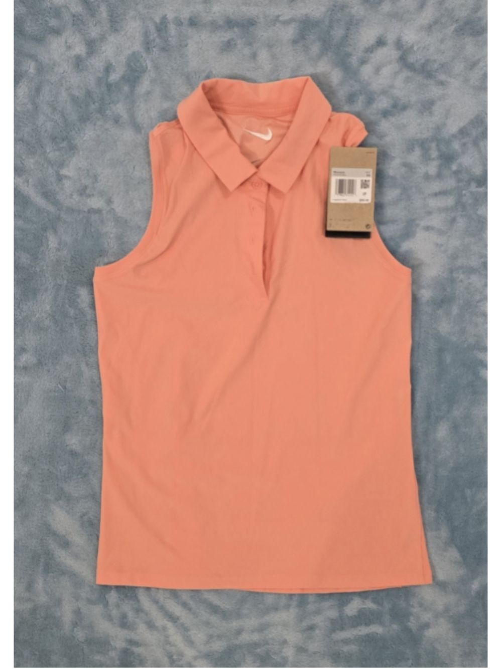 Women's Nike Golf Sleeveless Polo Tank Top XS Peach White
